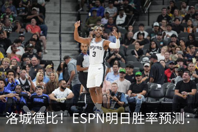 洛城德比！ESPN明日胜率预测：主队湖人高达73.9% 快船仅为26.1%